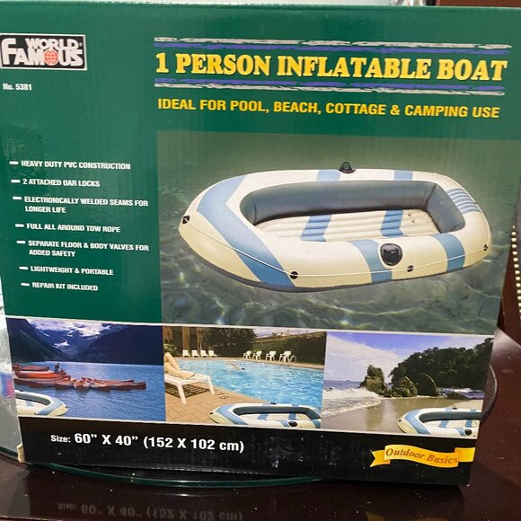 1 Person Vinyl Inflatable Boat - Picture 1 of 4